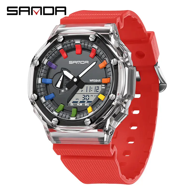 Sanda Multi-Functional Yellow Digital Alarm Watch for Men Women - Image 3