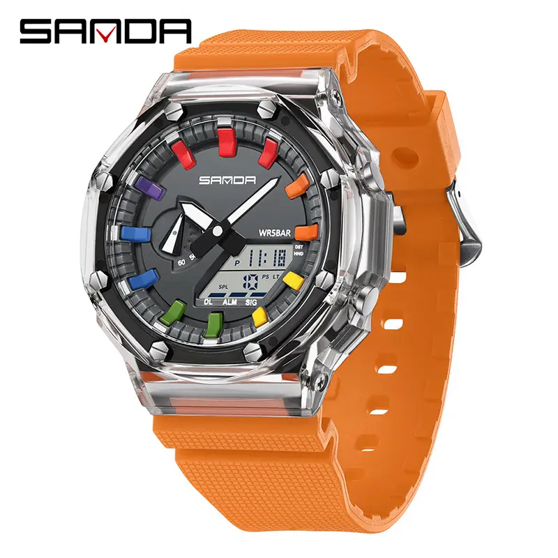 Sanda Multi-Functional Yellow Digital Alarm Watch for Men Women - Image 5
