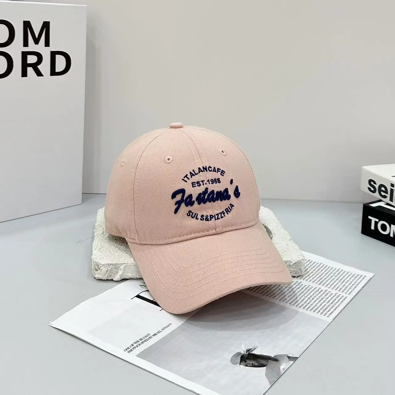 Pink Letter Embroidered Baseball Cap for Men Women - Image 13