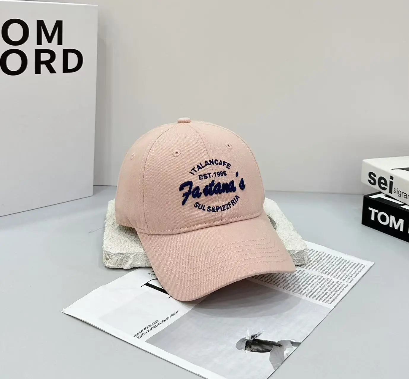 Pink Letter Embroidered Baseball Cap for Men Women - Image 2