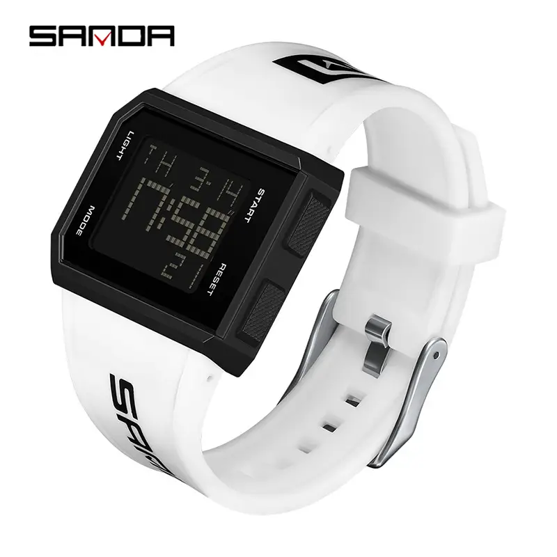 Sanda Red Digital Men's Watch with Blue Strap - Image 6