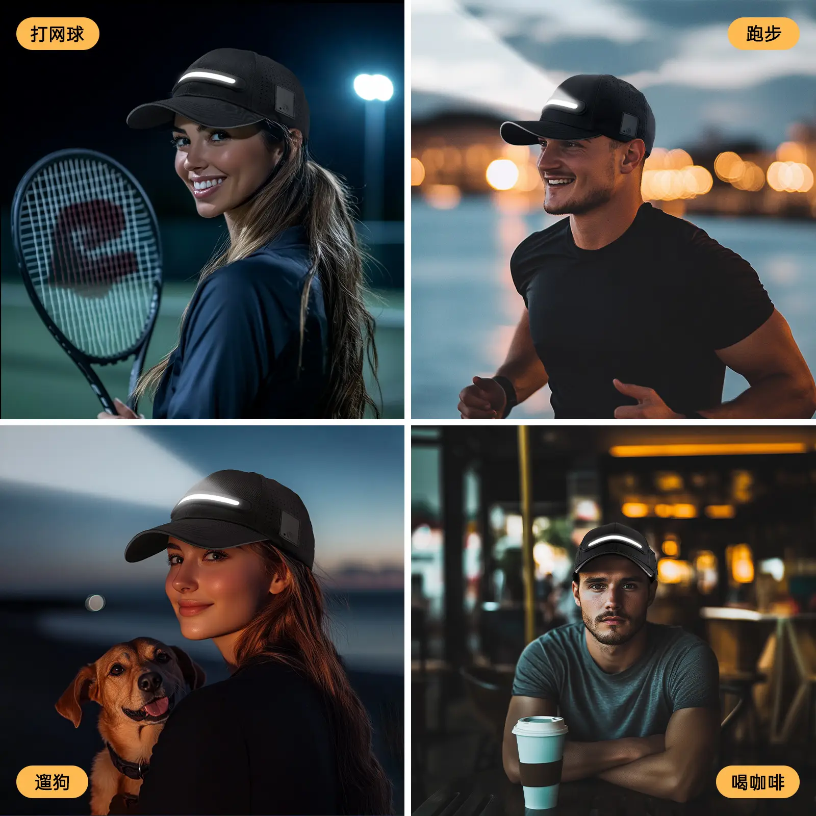 Rechargeable LED Baseball Cap for Men Women Night Run Riding - Image 3
