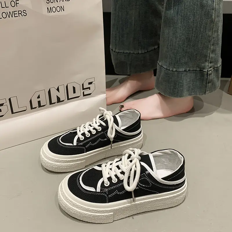 Women Canvas Slip-On Shoes White 2025 Spring
