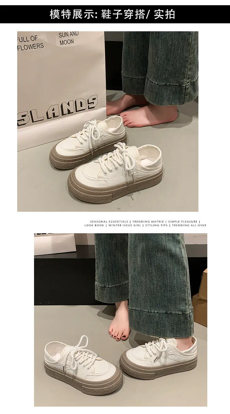 Women Canvas Slip-On Shoes White 2025 Spring — feature 22