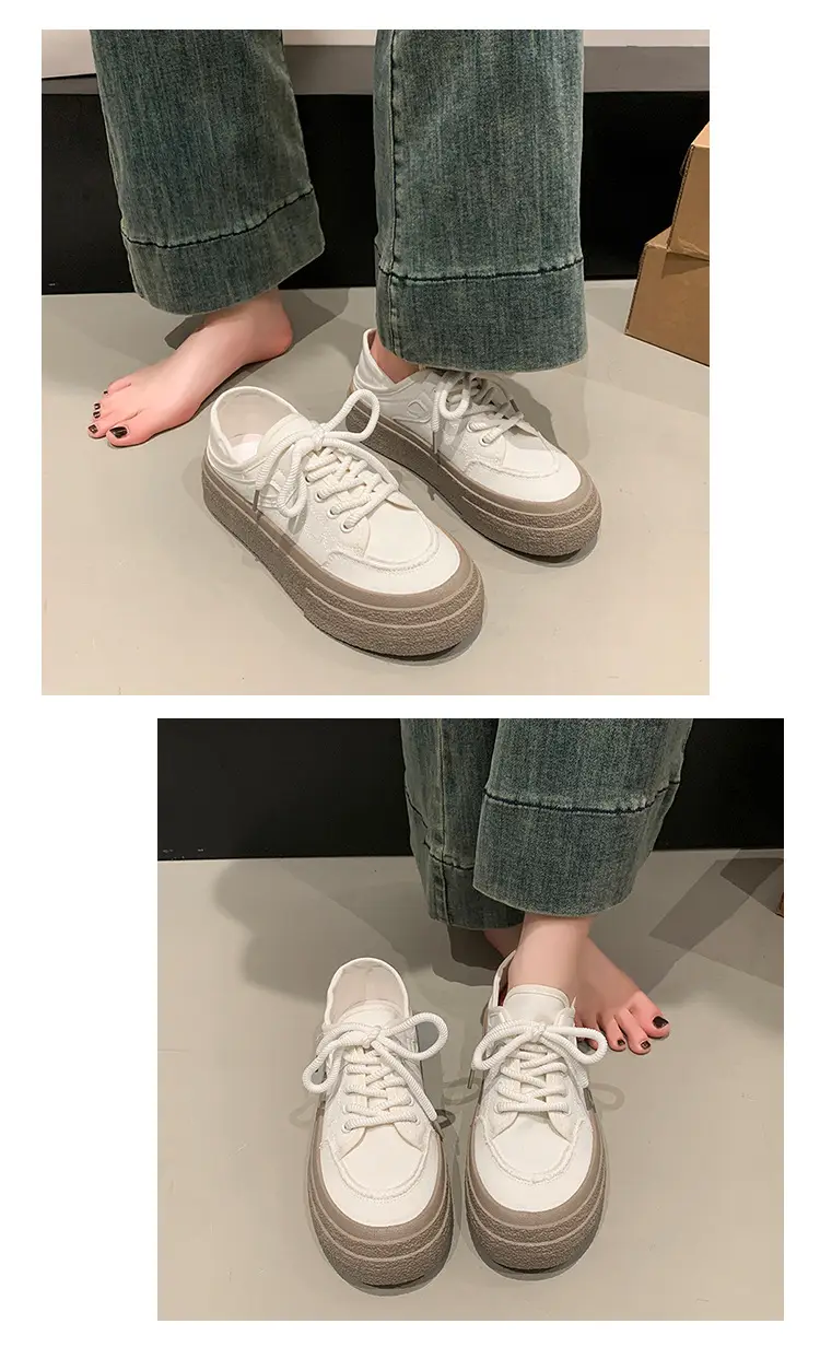 Women Canvas Slip-On Shoes White 2025 Spring — feature 23