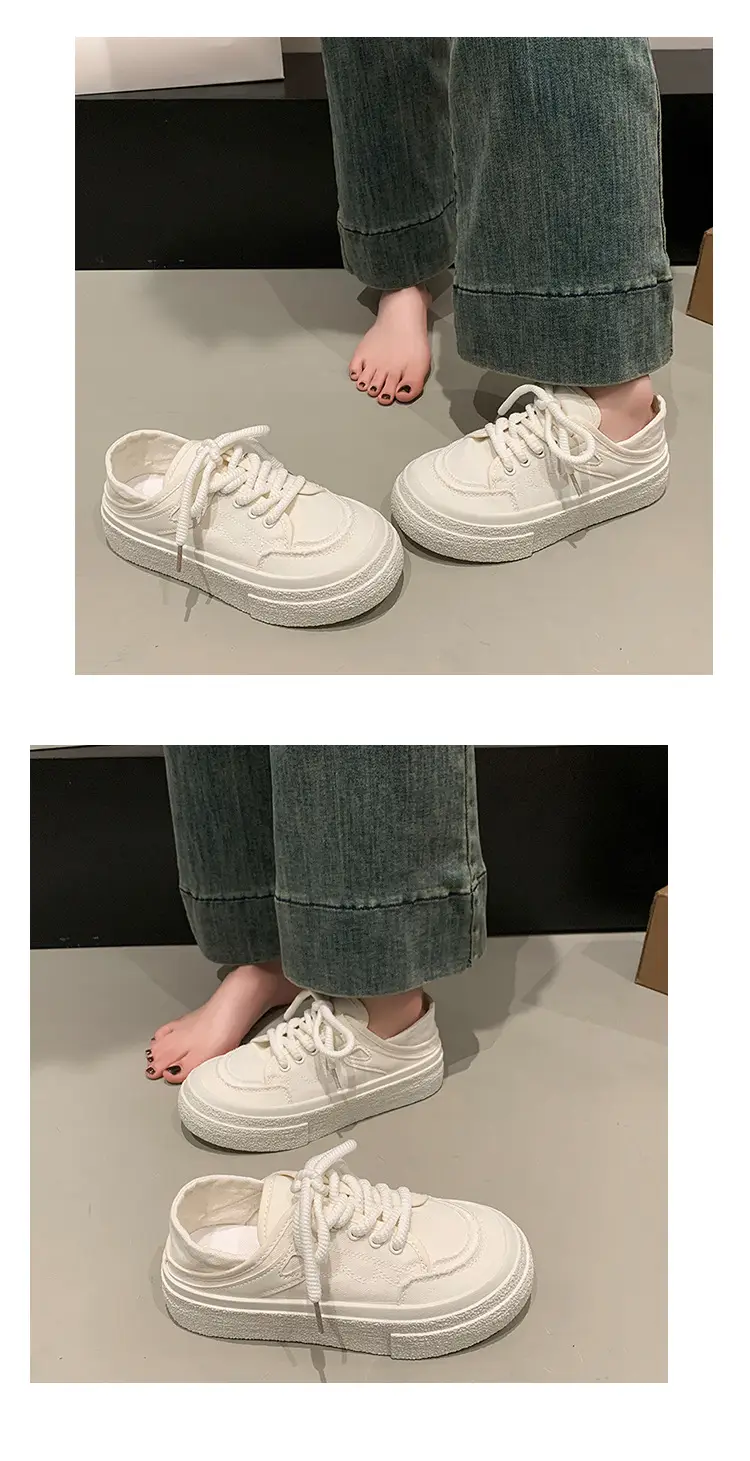 Women Canvas Slip-On Shoes White 2025 Spring — feature 30