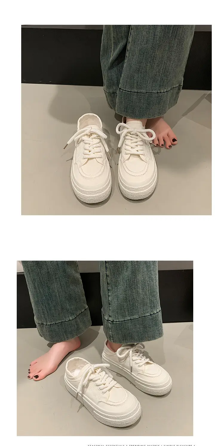 Women Canvas Slip-On Shoes White 2025 Spring — feature 31