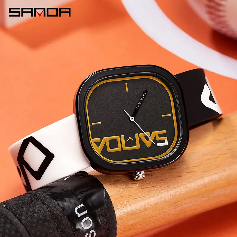 Sanda Orange Square Sports Watch with Quartz - Image 10