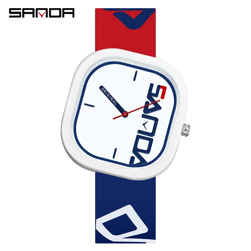 Sanda Orange Square Sports Watch with Quartz - Image 2