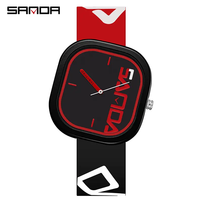 Sanda Orange Square Sports Watch with Quartz - Image 3