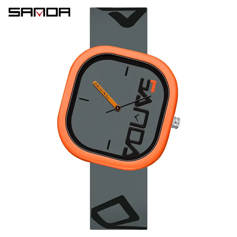 Sanda Orange Square Sports Watch with Quartz - Image 4