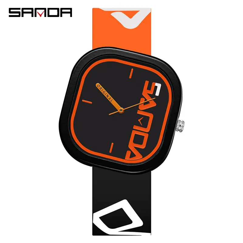 Sanda Orange Square Sports Watch with Quartz - Image 6