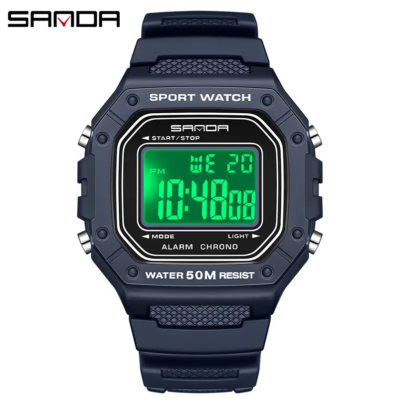 Sanda Green Digital Sport Watch with Water Resistant Design - Image 23
