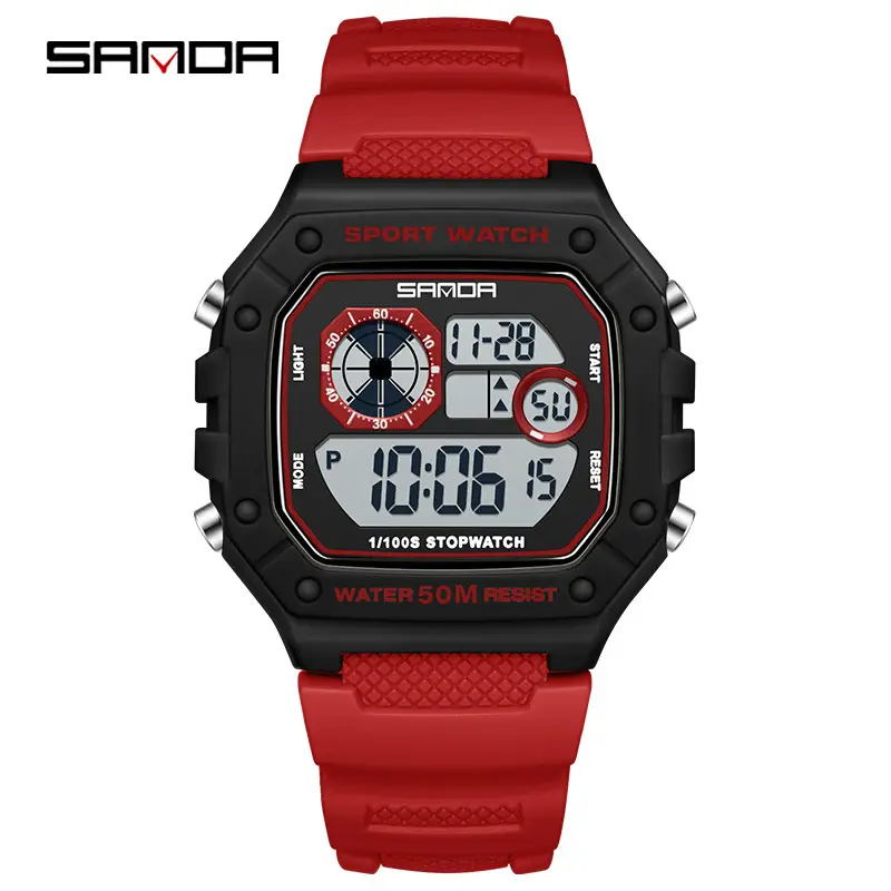 Sanda Green Digital Sport Watch with Water Resistant Design - Image 16