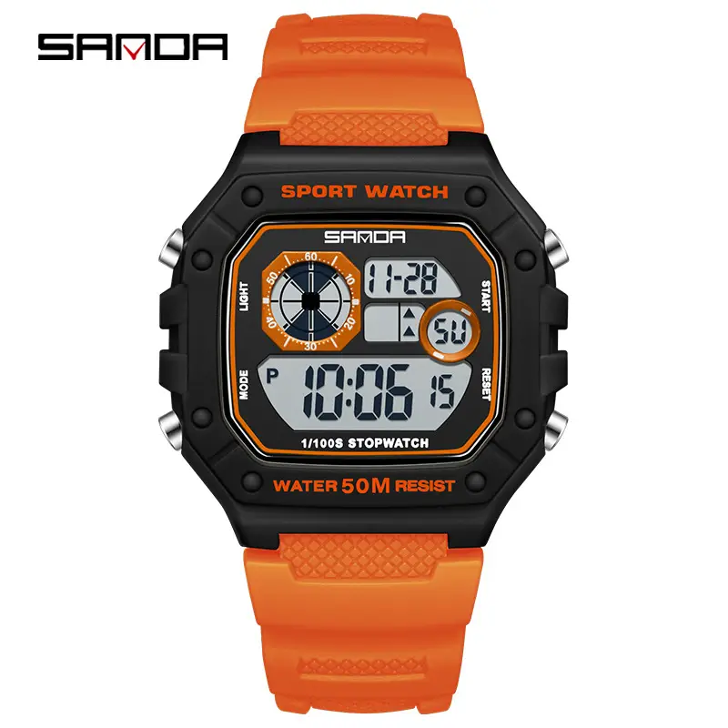 Sanda Green Digital Sport Watch with Water Resistant Design - Image 17
