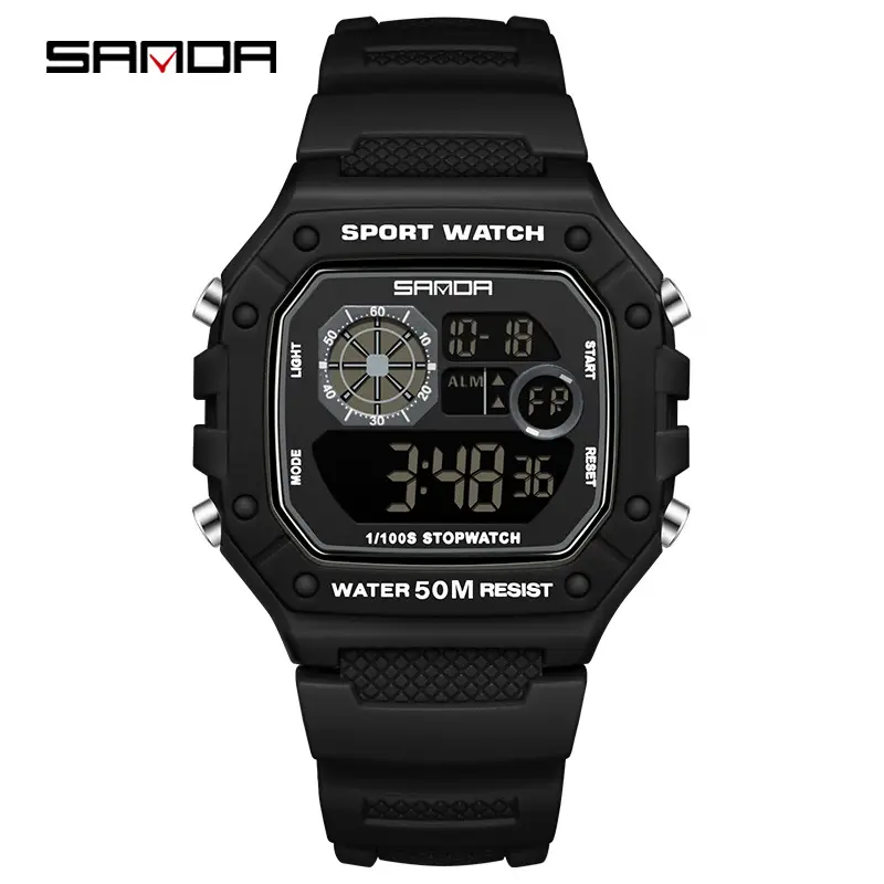 Sanda Green Digital Sport Watch with Water Resistant Design - Image 7