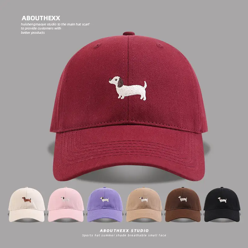 Cute Cartoon Cap for Men Women Red Embroidered - Image 9