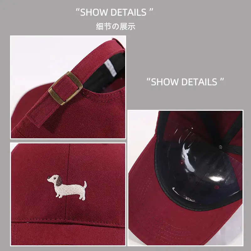 Cute Cartoon Cap for Men Women Red Embroidered - Image 11