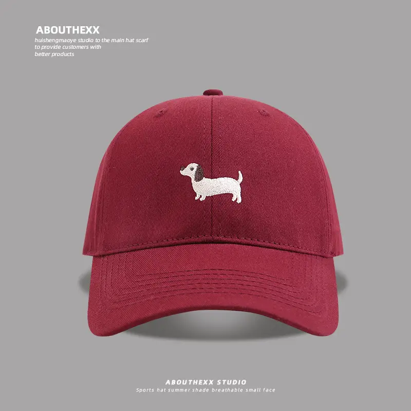 Cute Cartoon Cap for Men Women Red Embroidered - Image 5