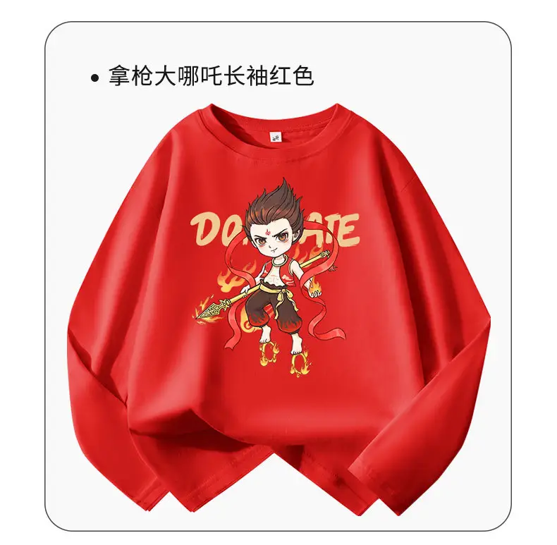 Boys Red Nezha Graphic Sweatshirt 2026 Cotton — feature 12