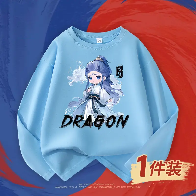 Boys Red Nezha Graphic Sweatshirt 2026 Cotton - Image 10