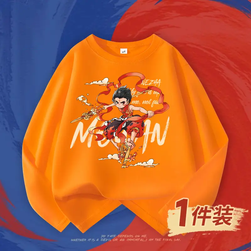 Boys Red Nezha Graphic Sweatshirt 2026 Cotton - Image 11