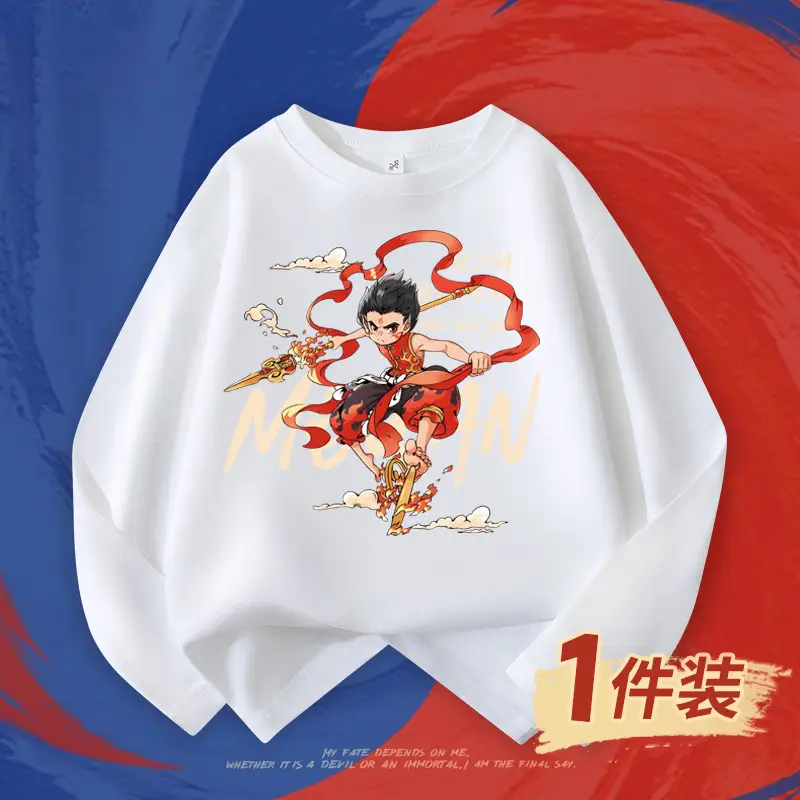 Boys Red Nezha Graphic Sweatshirt 2026 Cotton - Image 12