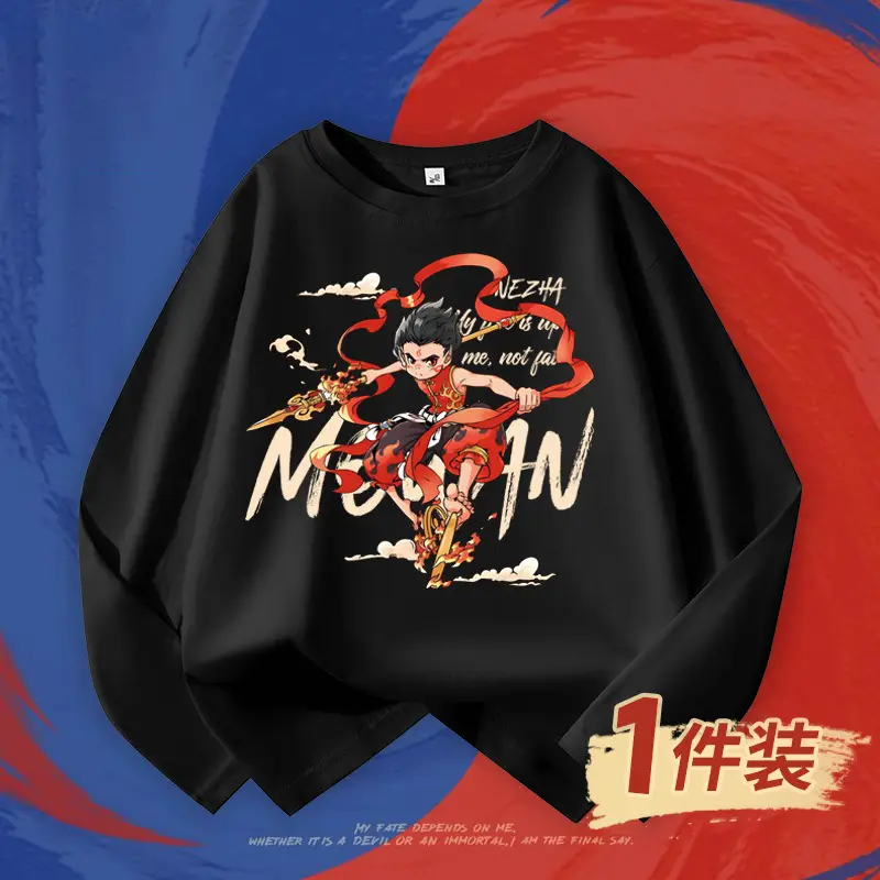 Boys Red Nezha Graphic Sweatshirt 2026 Cotton - Image 14
