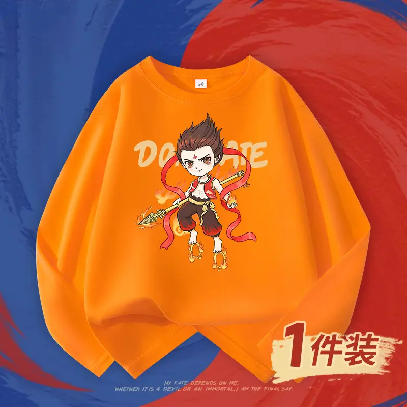 Boys Red Nezha Graphic Sweatshirt 2026 Cotton - Image 8