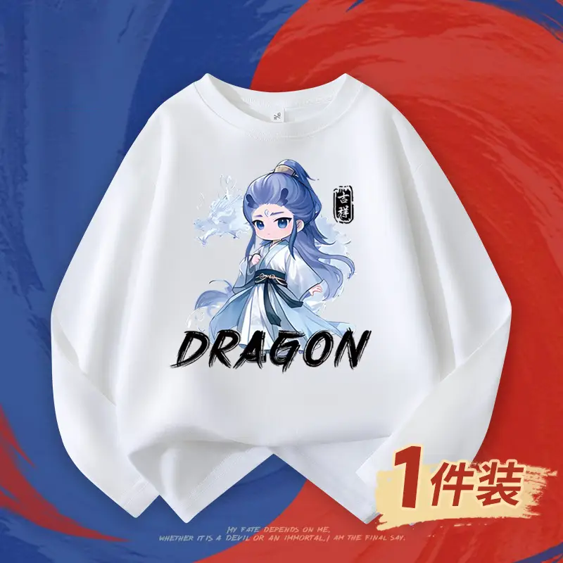 Boys Red Nezha Graphic Sweatshirt 2026 Cotton - Image 9