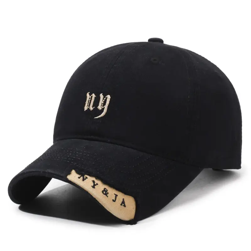 Black Vintage Baseball Cap for Women Men Casual Sunshade