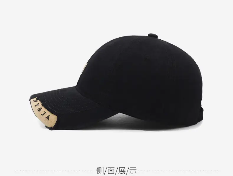 Black Vintage Baseball Cap for Women Men Casual Sunshade — feature 11