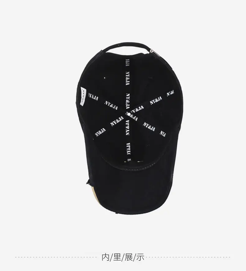 Black Vintage Baseball Cap for Women Men Casual Sunshade — feature 14