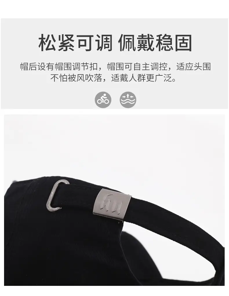 Black Vintage Baseball Cap for Women Men Casual Sunshade — feature 5