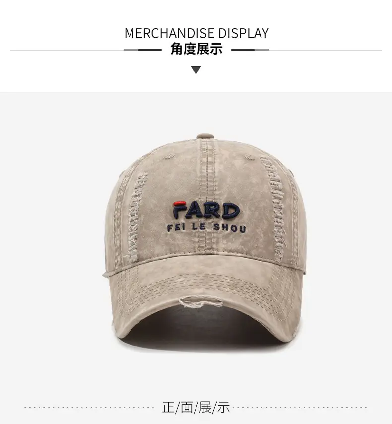 Women's Washed Cotton Baseball Cap with Sunshade — feature 9