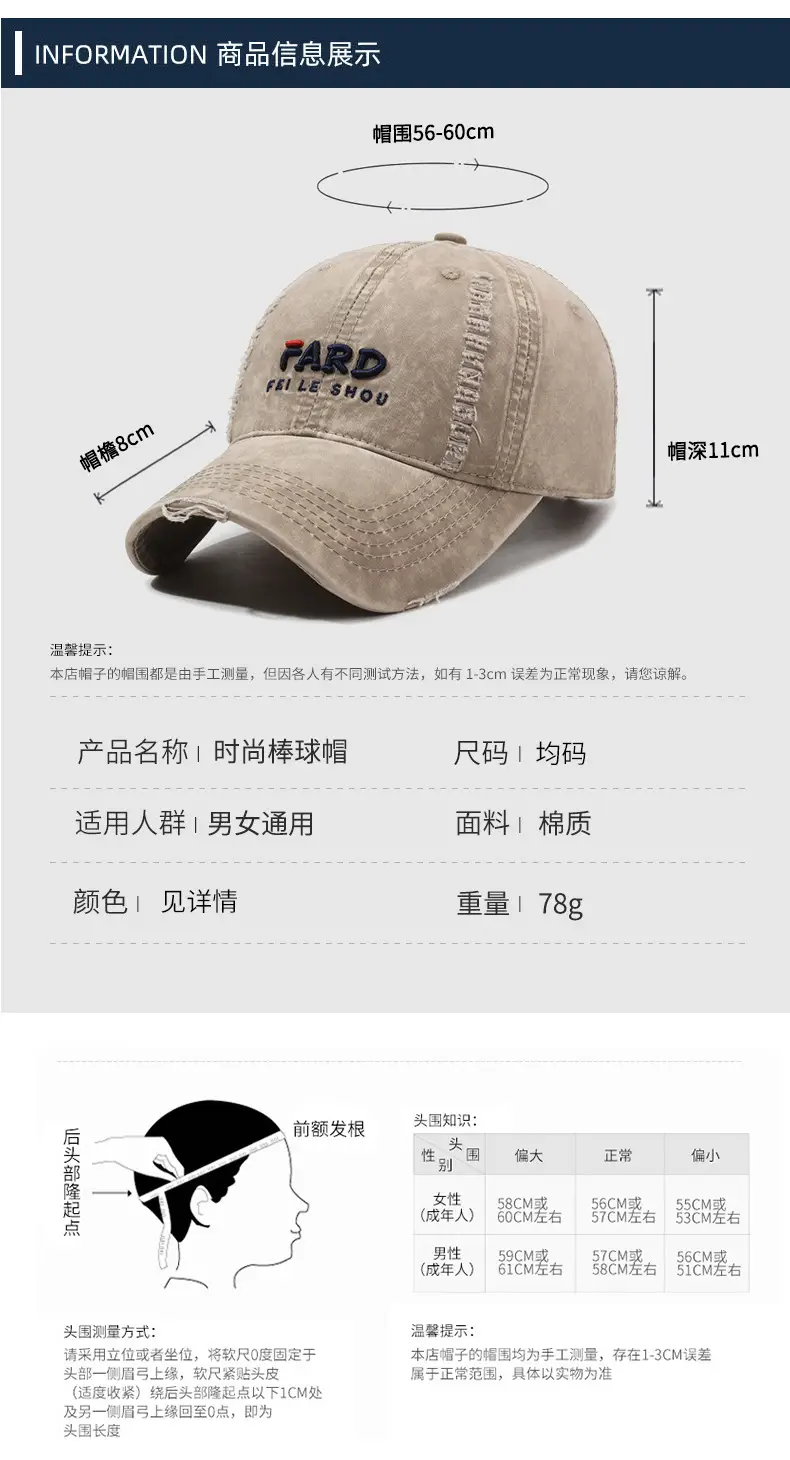 Women's Embroidered Cotton Cap Sunshade Baseball Cap — feature 7