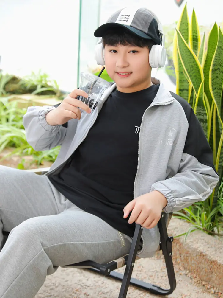 Light Blue Fat Boy Long Sleeve Jacket with Neck Band - Image 8