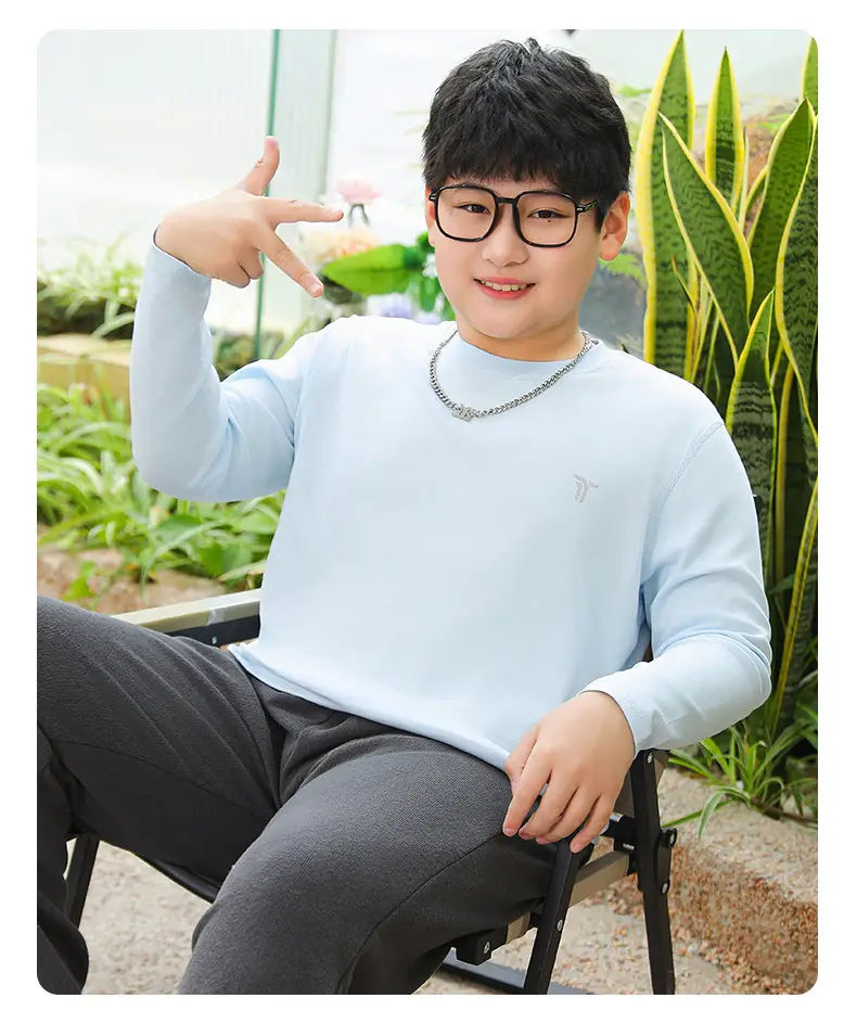 Light Blue Fat Boy Long Sleeve Jacket with Neck Band — feature 23