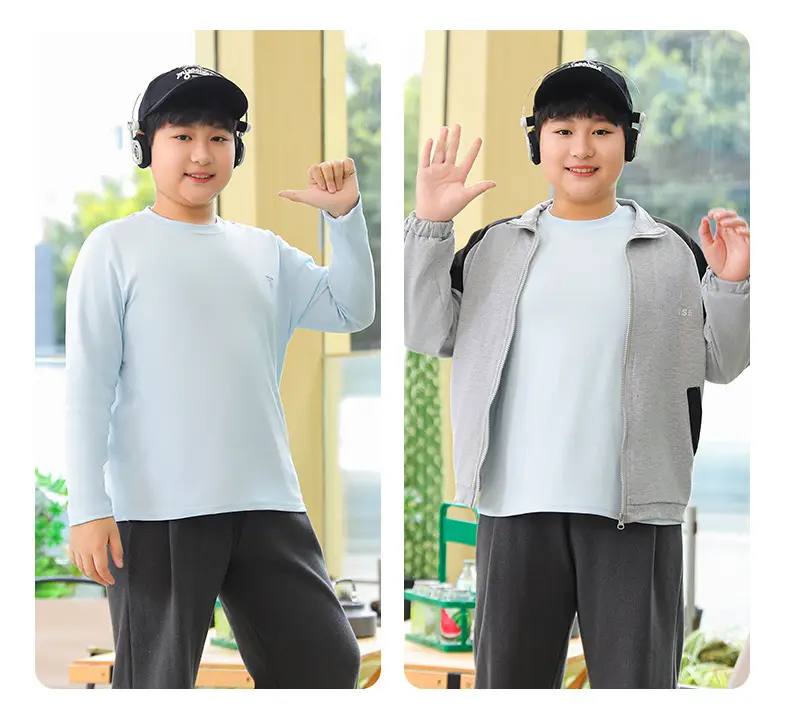 Light Blue Fat Boy Long Sleeve Jacket with Neck Band — feature 24