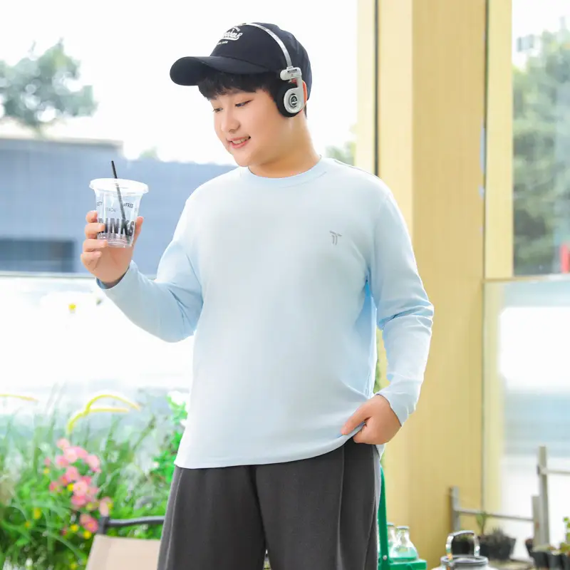 Light Blue Fat Boy Long Sleeve Jacket with Neck Band - Image 3