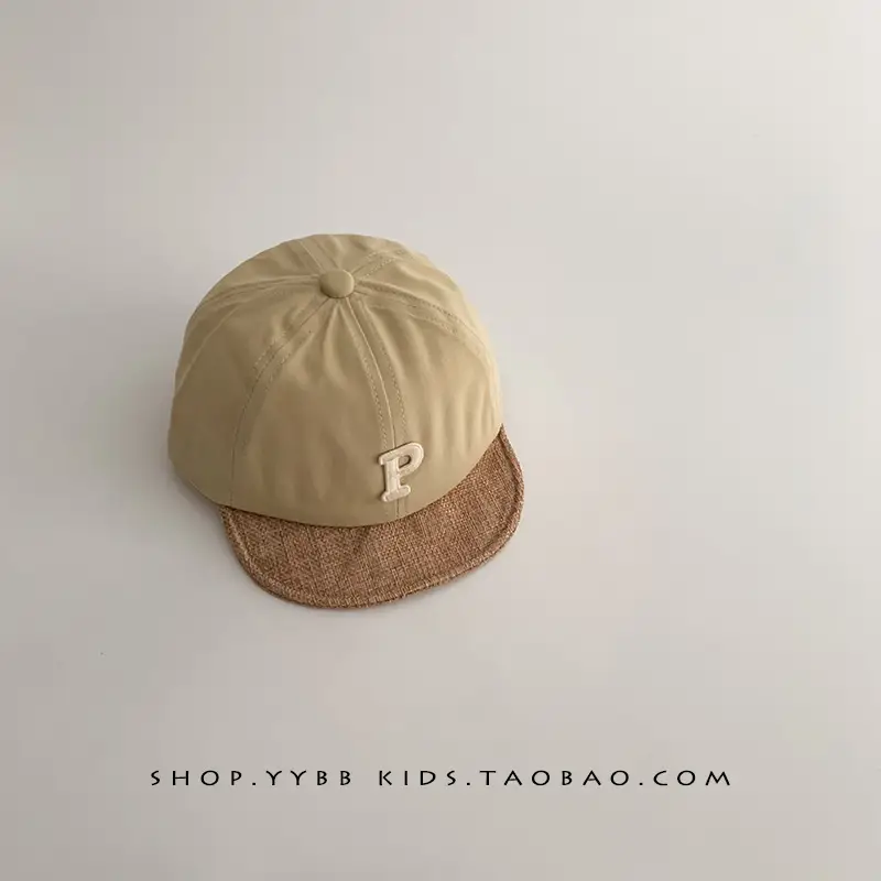 Children's Green Letter Cap Baby Boys Girls Korean Sunscreen Cap - Image 3