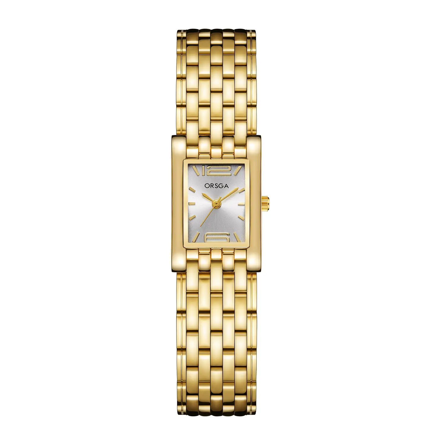 Silver Square Bracelet Women Watch with Red Dial - Image 5