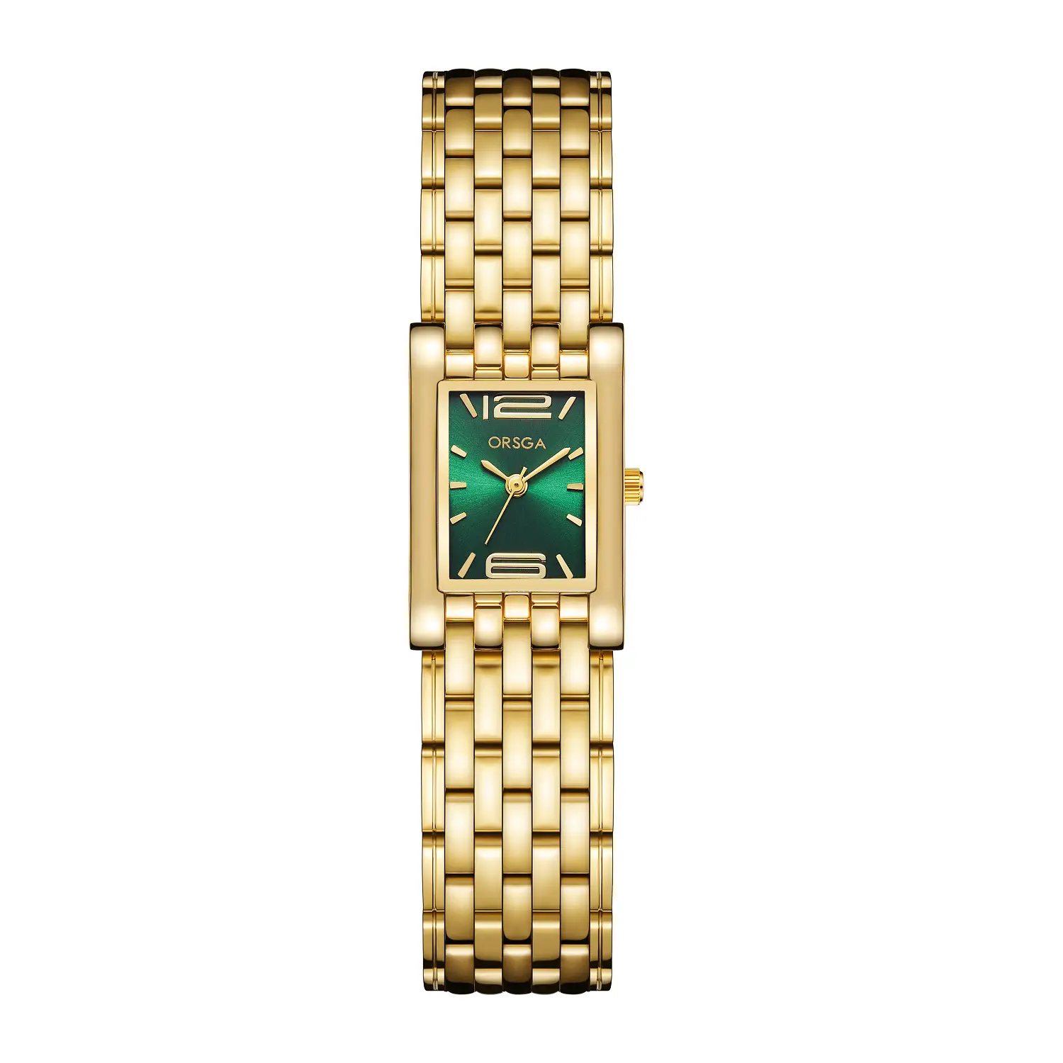 Silver Square Bracelet Women Watch with Red Dial - Image 8