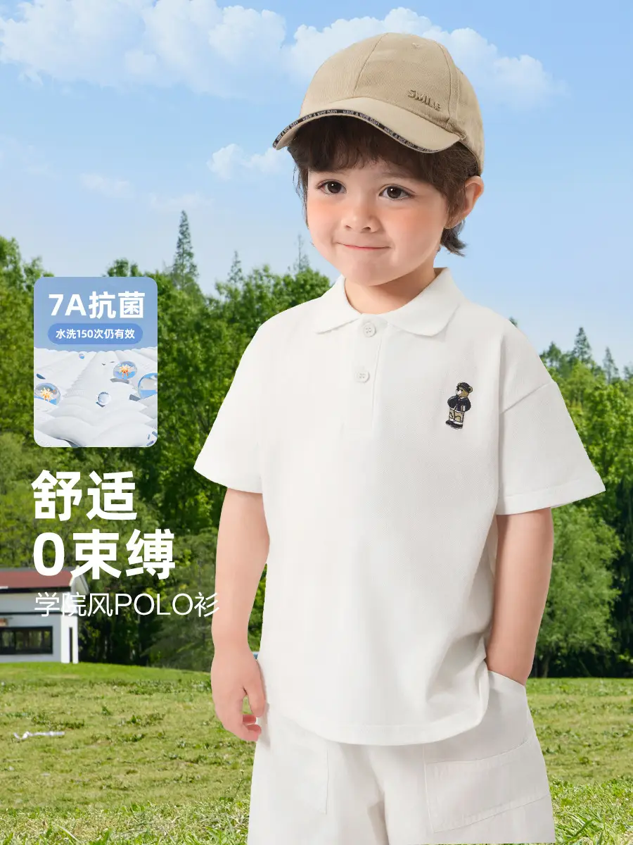 Right European Boys Polo Shirt Short Sleeve Summer Kids - Image 4