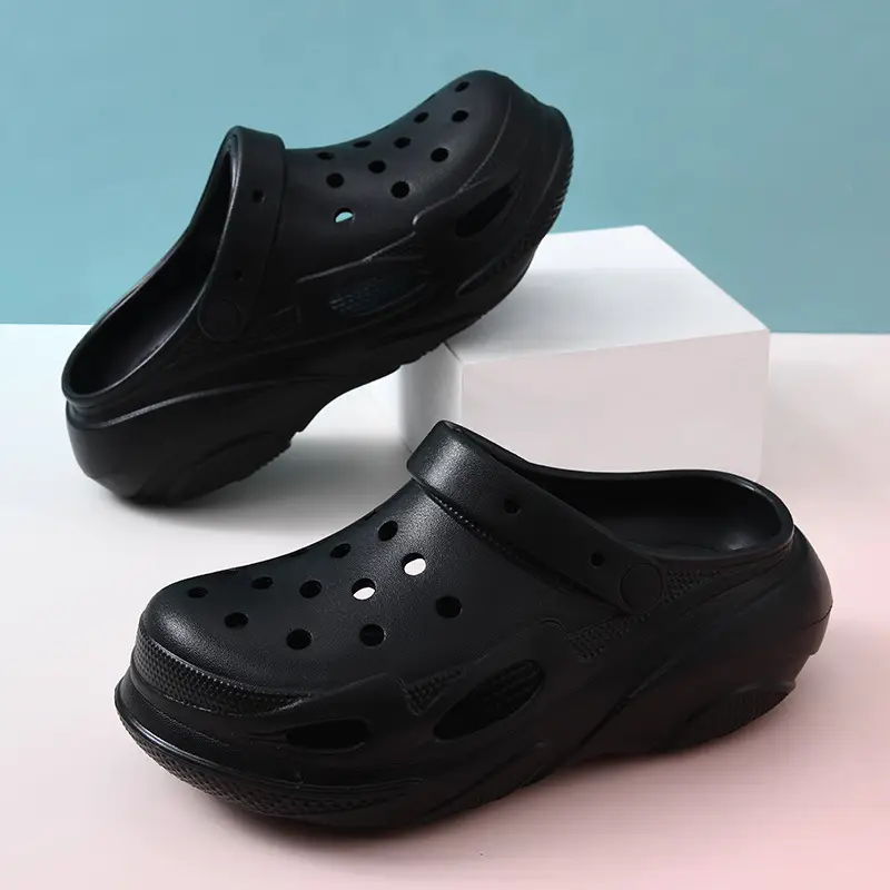 Summer EVA Thick Sole Hole Shoes Women's Wear-resistant Wear-resistant Sandals and Slippers with Height-increasing Breathable Baotou and Sneakers - Image 5