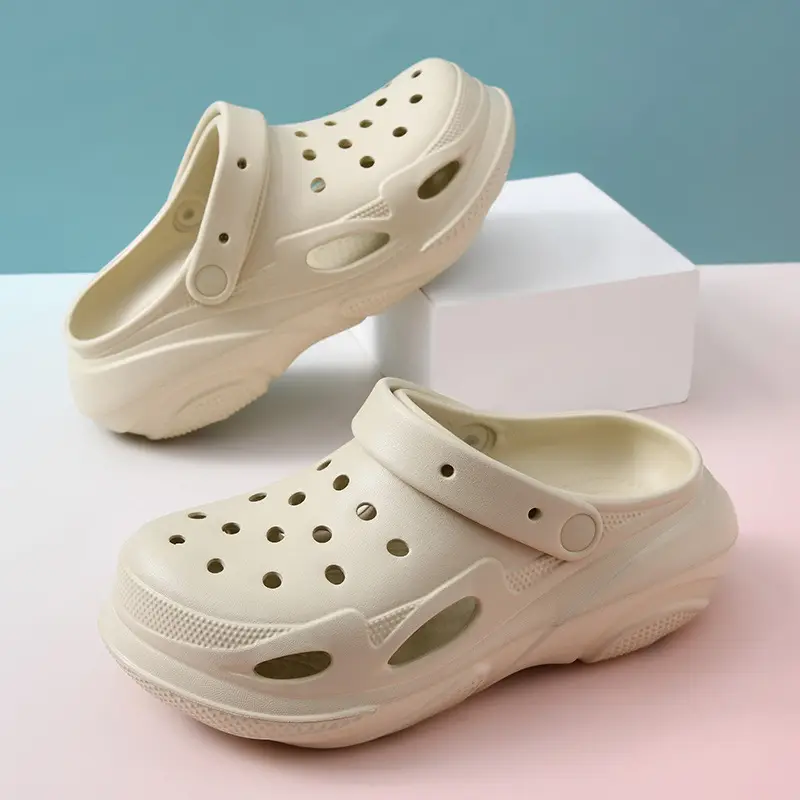 Summer EVA Thick Sole Hole Shoes Women's Wear-resistant Wear-resistant Sandals and Slippers with Height-increasing Breathable Baotou and Sneakers - Image 6