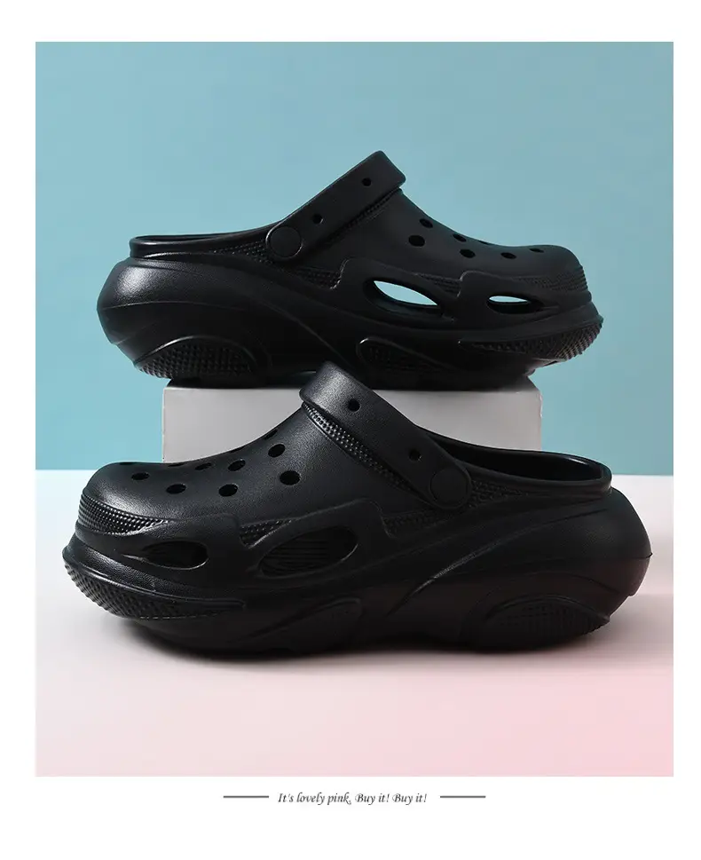 Summer EVA Thick Sole Hole Shoes Women's Wear-resistant Wear-resistant Sandals and Slippers with Height-increasing Breathable Baotou and Sneakers — feature 16