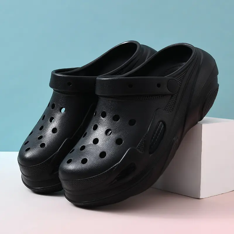 Summer EVA Thick Sole Hole Shoes Women's Wear-resistant Wear-resistant Sandals and Slippers with Height-increasing Breathable Baotou and Sneakers - Image 2