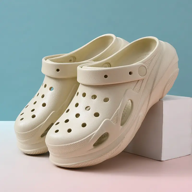 Summer EVA Thick Sole Hole Shoes Women's Wear-resistant Wear-resistant Sandals and Slippers with Height-increasing Breathable Baotou and Sneakers - Image 3