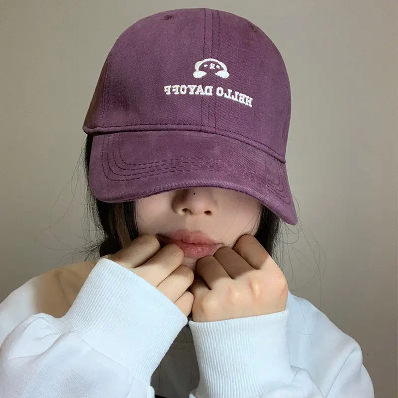 Women Korean Embroidered Cap Beige 2025 - Image 4